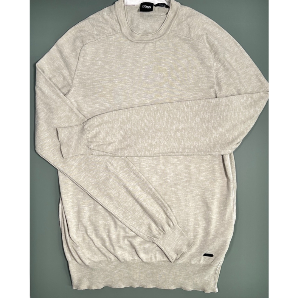 Hugo Boss Mens pullover Beige Sweater Knit Top Size M